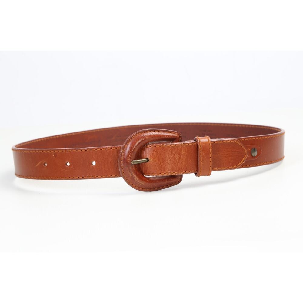 Vintage Liz Claiborne Brown Leather Belt Size S Small Buckle Classic